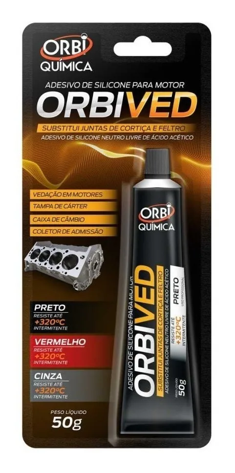 Adesivo De Silicone Para Motor OrbiVED Orbi 50g Preto +320º